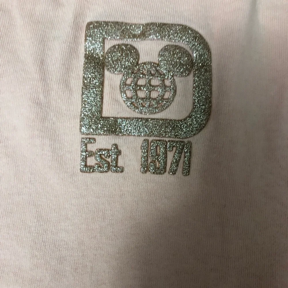 Disney Spirit Jersey Peach w/Rosegold Glitter Print XS - Picture 4 of 5